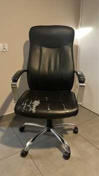 Fotel komputerowy biurowy czarny eko skóra