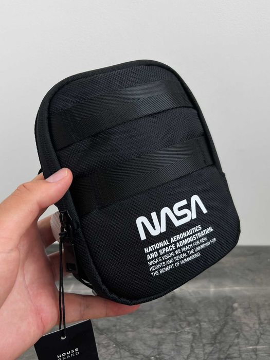 Сумка месенджер NASA від House Brand чорна нова