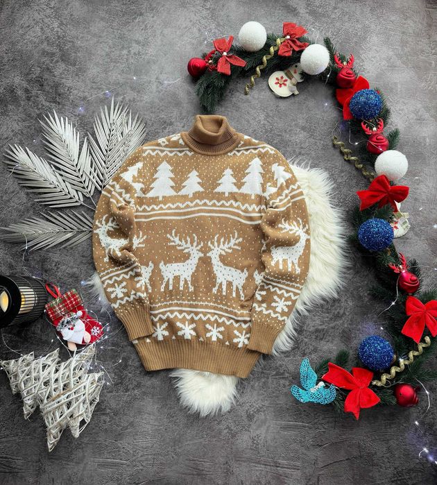 Новорічний светр,светр з оленями,парні новорічні светри, до XXL
