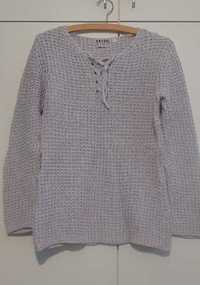 Sweter damski bluzka z wiązaniem jasny fiolet 38/40 M/L