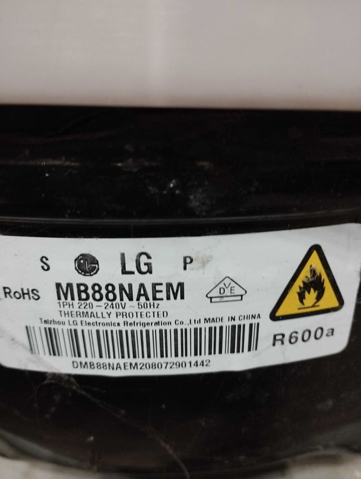 компресор холодильника beko LG mb88naem R600a