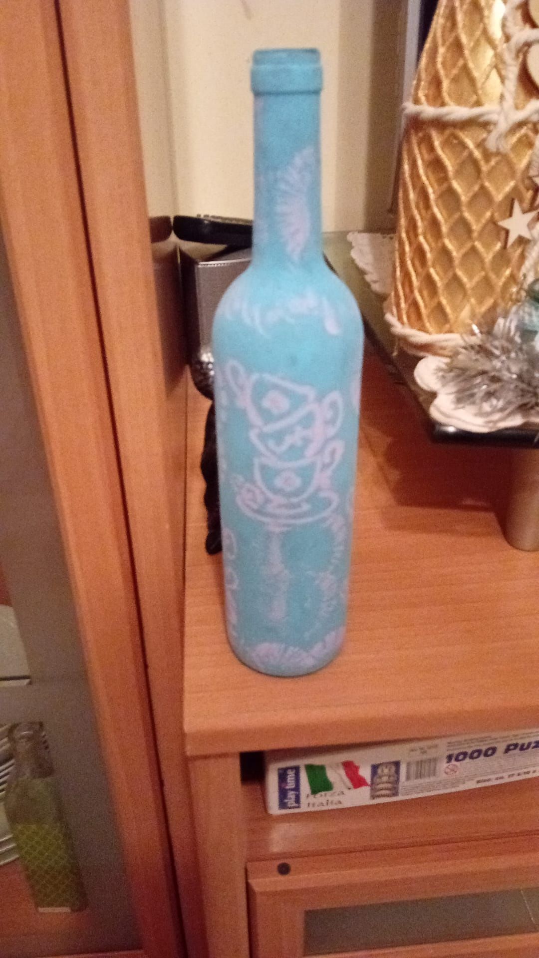 Garrafa pintada á mão