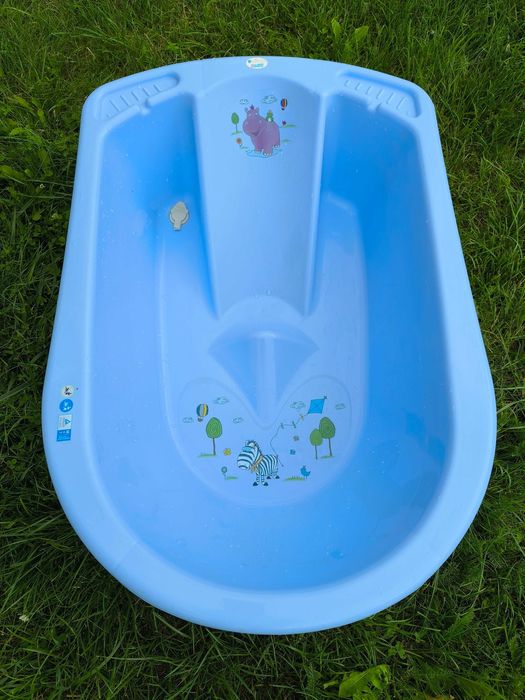 Wanienka niebieska z oparciem dla niemowlaka
