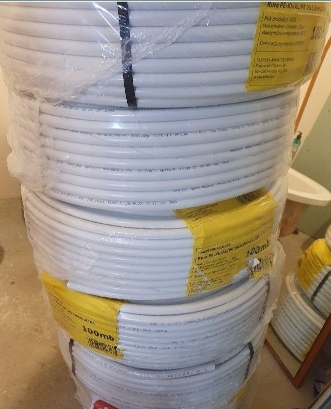 Rura PEX 100MB  16x2mm w rolkach  do 10bary do 90Celciusza