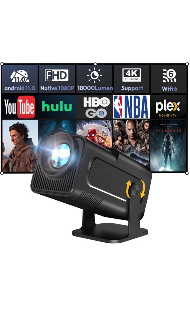 Inteligentny mini projektor XGODY Gimbal5 z systemem Android 11