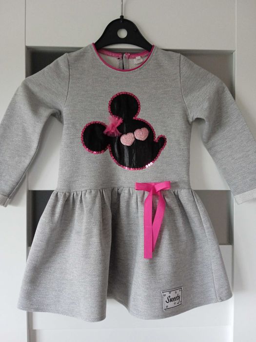 Sukienka dla dziewczynki - długi rękaw - roz. 116 -