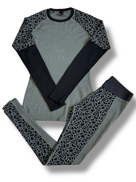 Johaug Win Wool 100% Wełna Merino Bluza Legginsy komplet góry narty M