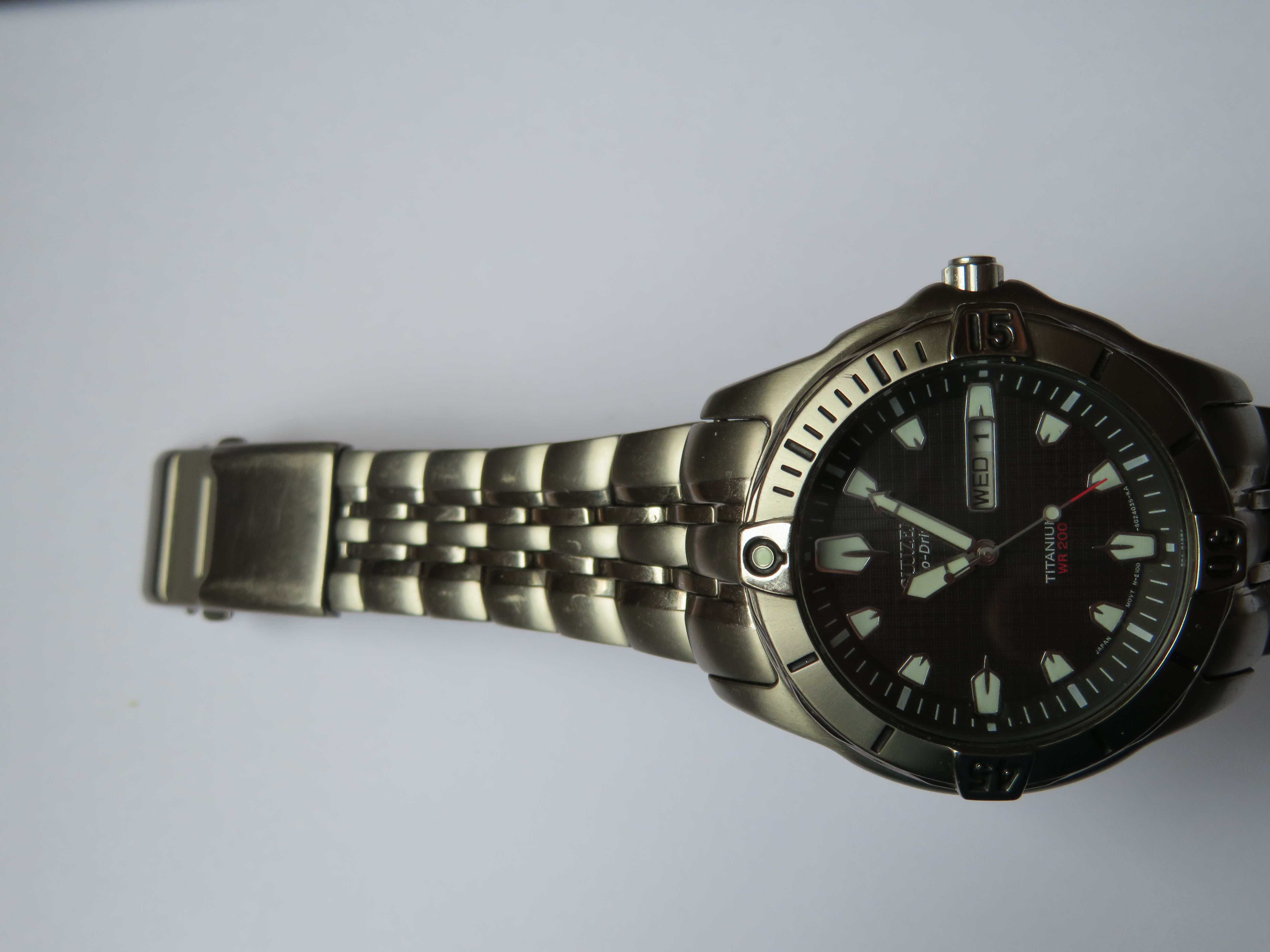 zegarek citizen tytanium tytanowy  diver wr 200 eco-drive