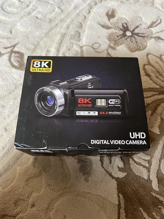 8K Ultra HD цифрова відеокамера - WiFi, нічне бачення, 64Мп