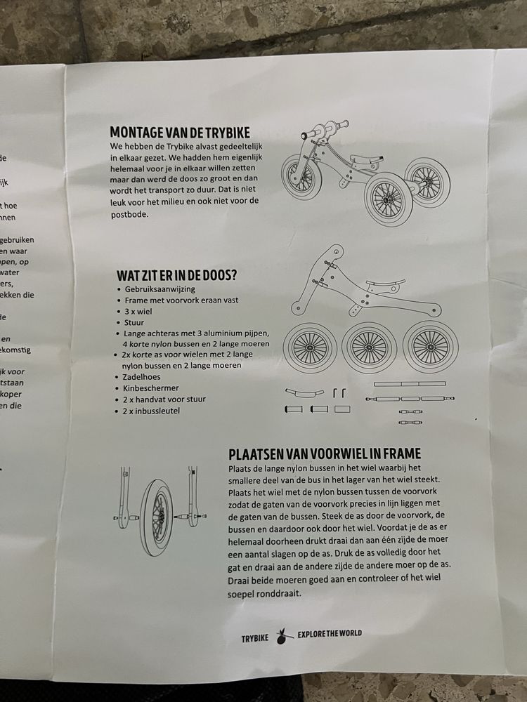 Triciclo/bicicleta de equilíbrio.