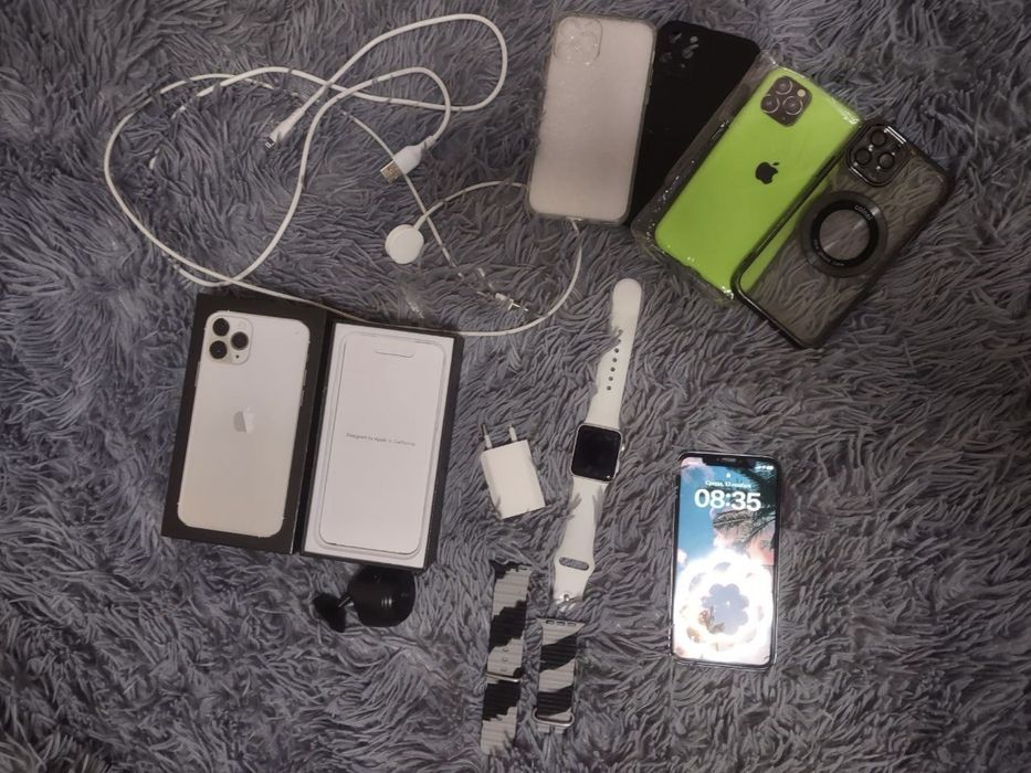 Iphone neverlock 11 Pro 64 Gb white  Apple watch 3 38mm айфон часы