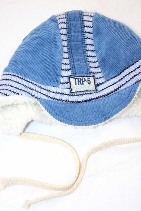 sj2 TRP Traper chłopięca zimowa czapka uszatka z daszkiem 1-2 latka