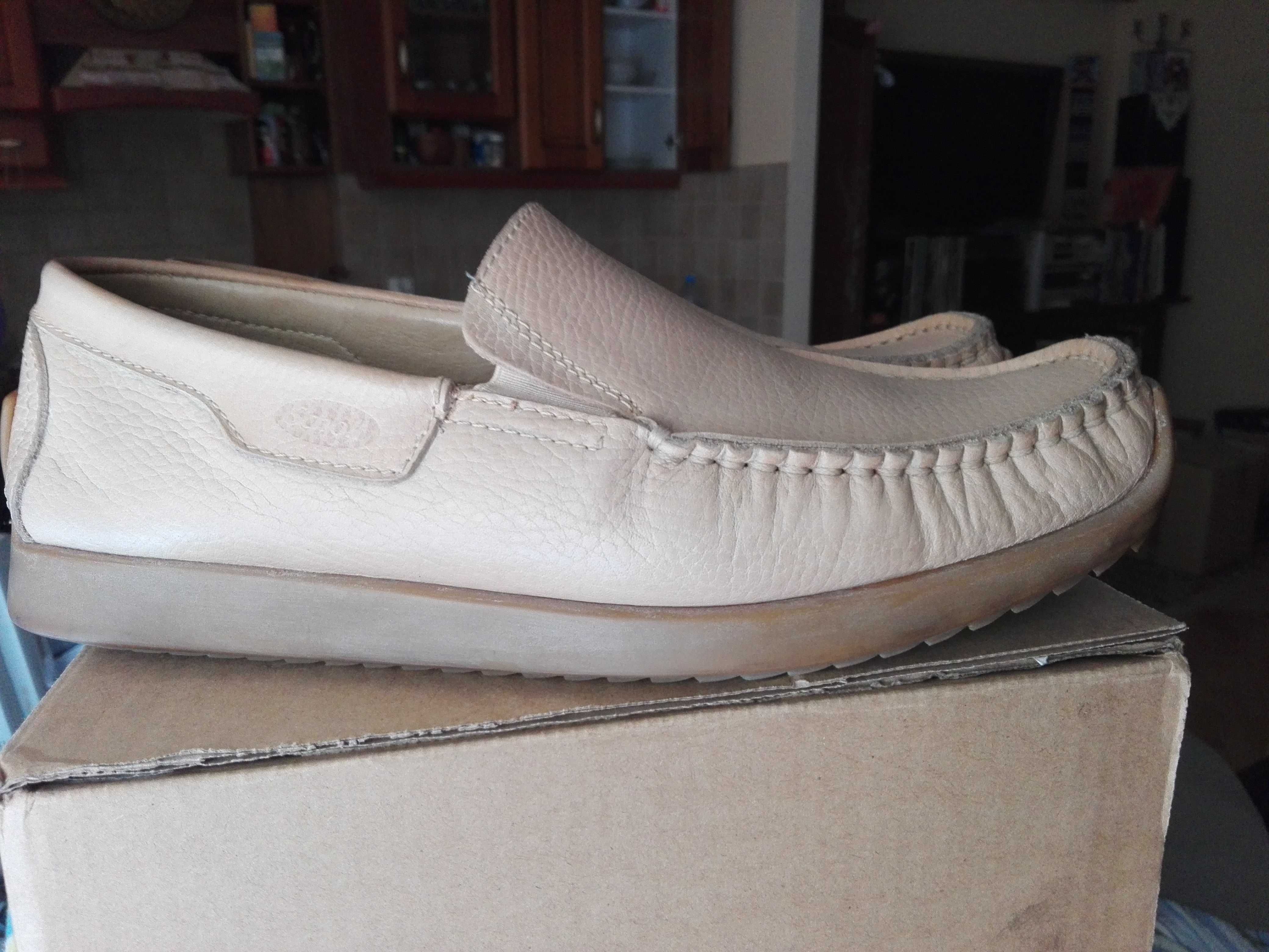 Męskie skórzane mokasyny Scholl 41 buty made ecco clarks skóra ITALY