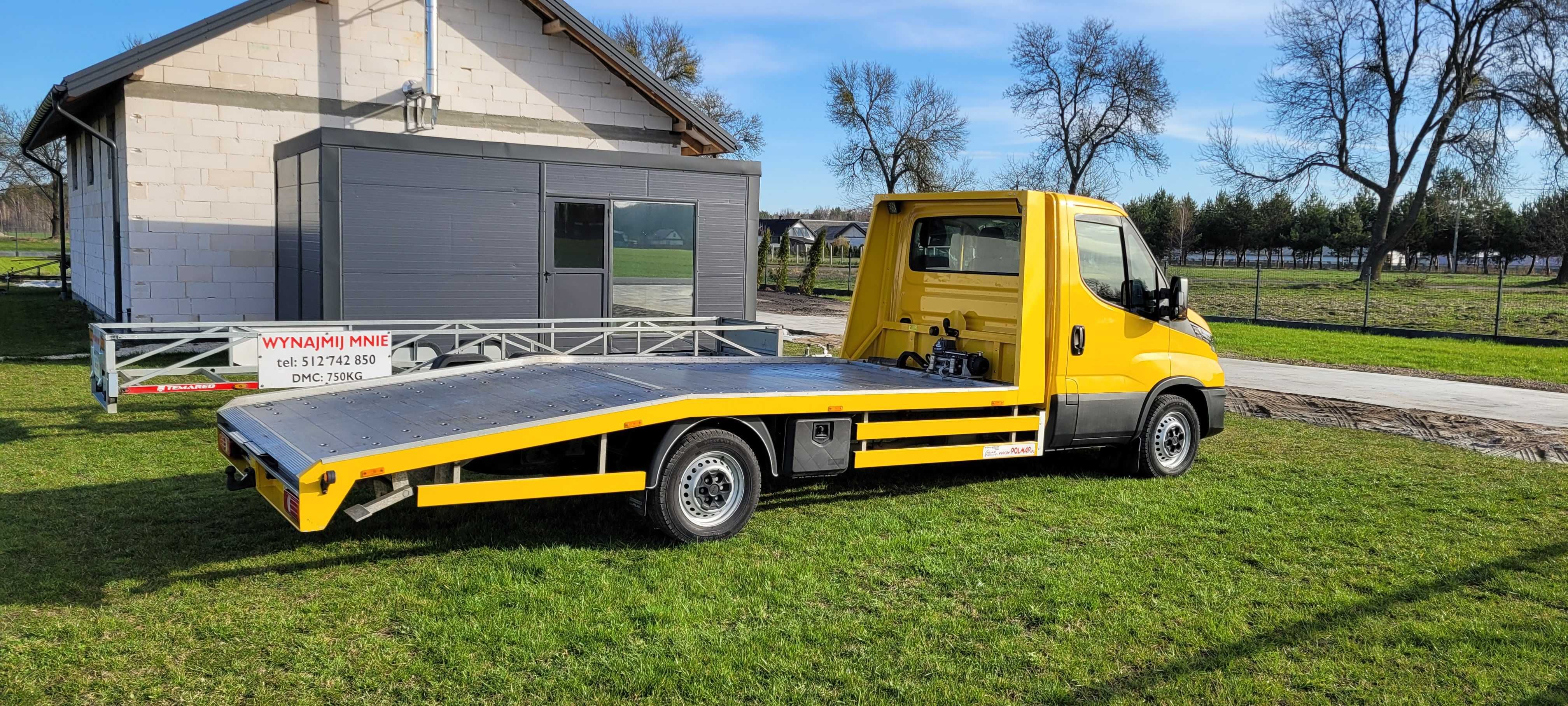 Wynajem Autolaweta Iveco Daily AC ASS laweta kat B Pomoc drogowa