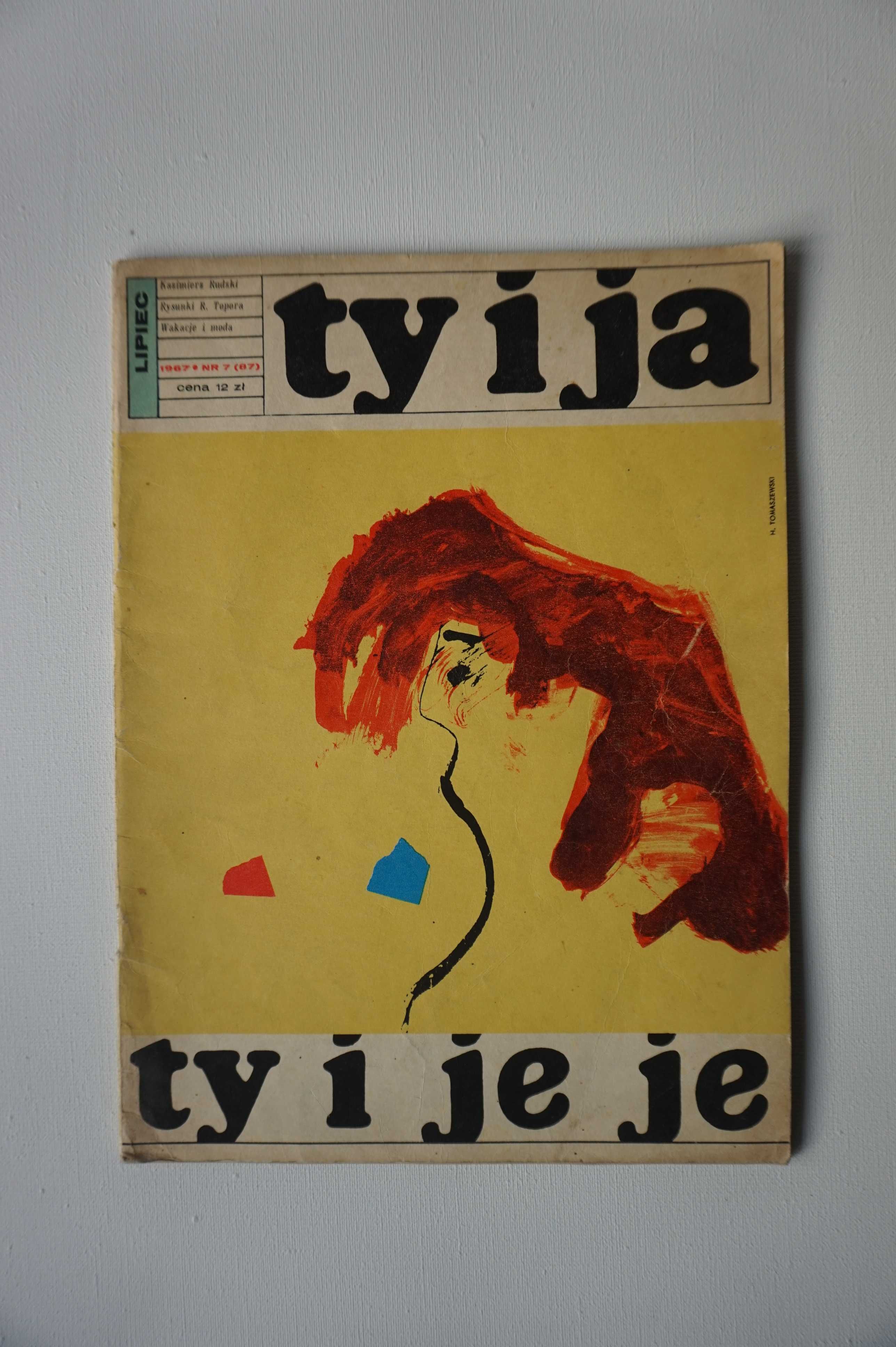 kultowy miesięcznik "Ty i Ja" 1967 nr. 7 (87) okładka H.Tomaszewski