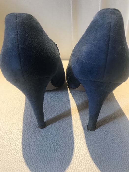 Helsar sapatos de salto alto 39 camurça azul como novos