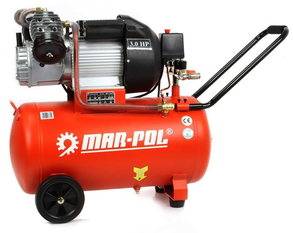 MAR-POL Kompresor Olejowy Sprężarka 50l 2-tłoki 230v 2,2kw 3km M88410