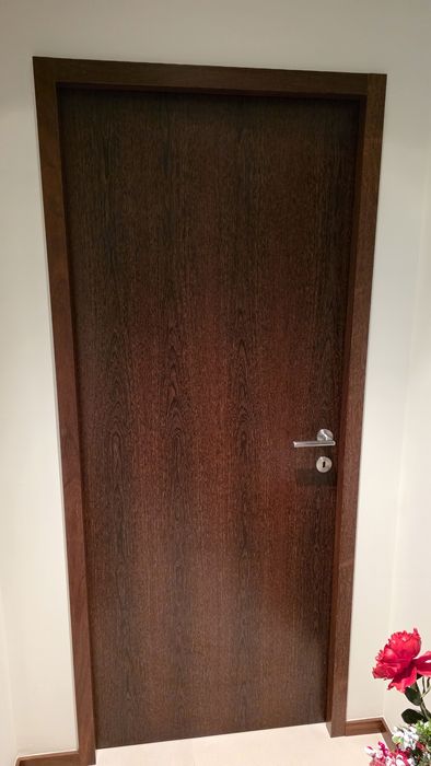 Porta corta fogo revestimento a sucupira