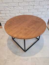 Fornirowany, okrągły stolik kawowy, idealny do Twojego salonu