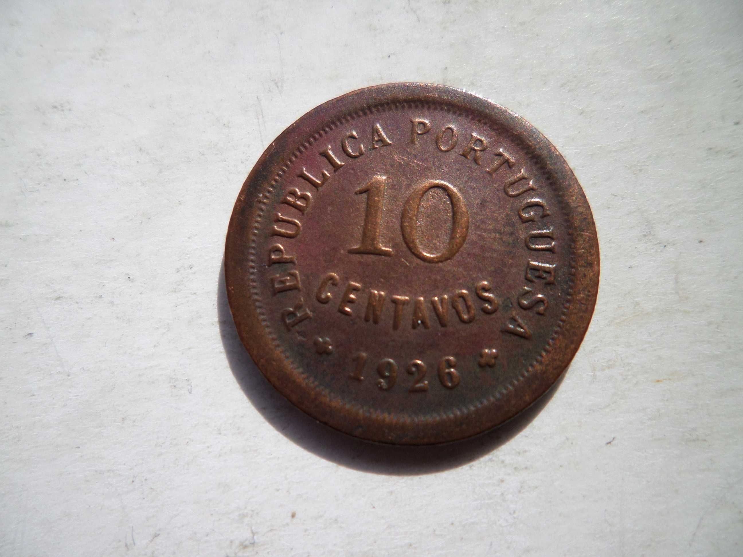 Moeda da Republica Portuguesa : 10 Centavos , ano 1926  (5ª)