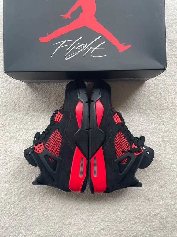 New Nike Air Jordan 4 Retro Red Thunder Eu 43