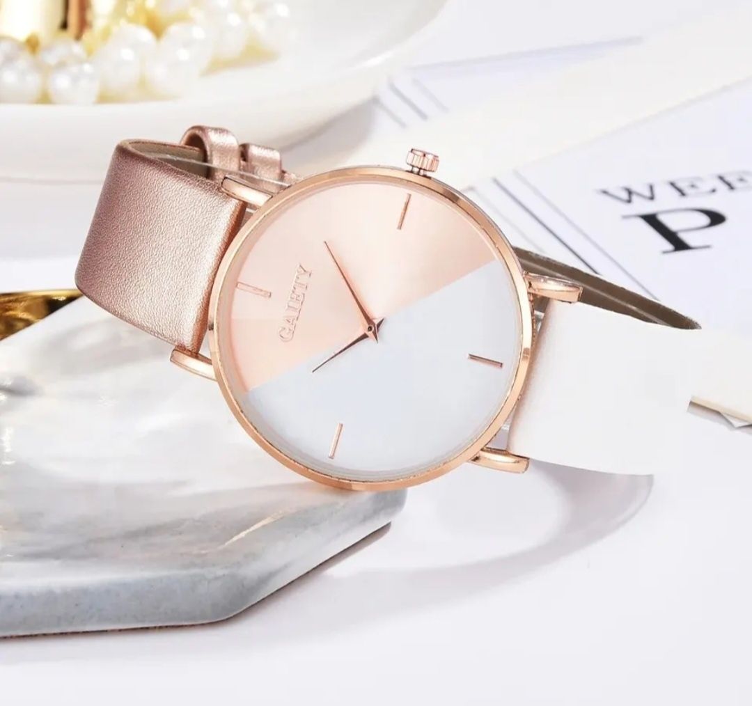 Elegancki damski zegarek + bransoletka zestaw biżuterii