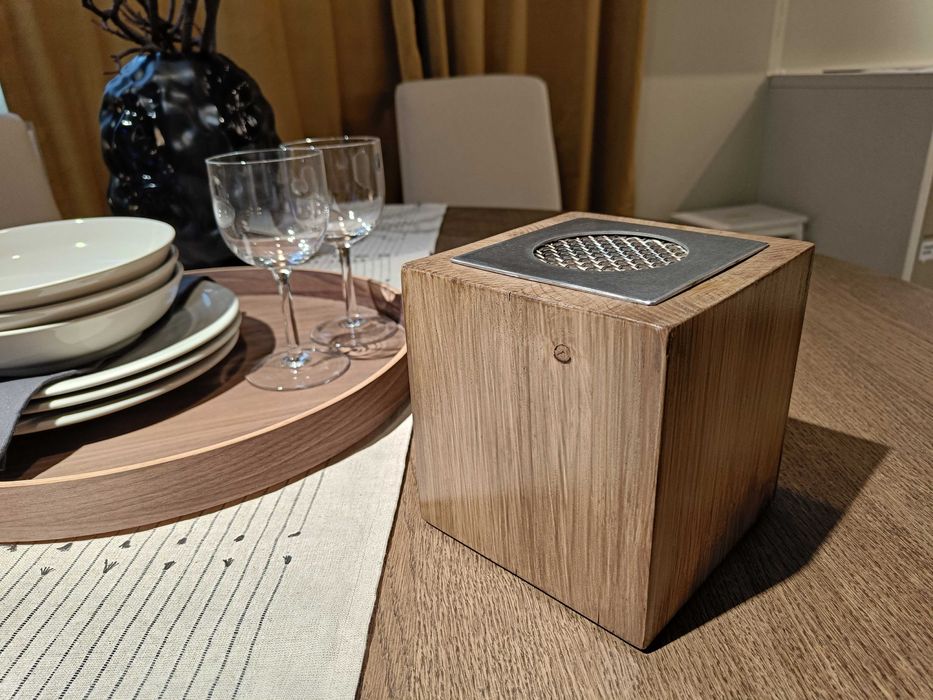 Stylowy biokominek, lite drewno, rękodzieło