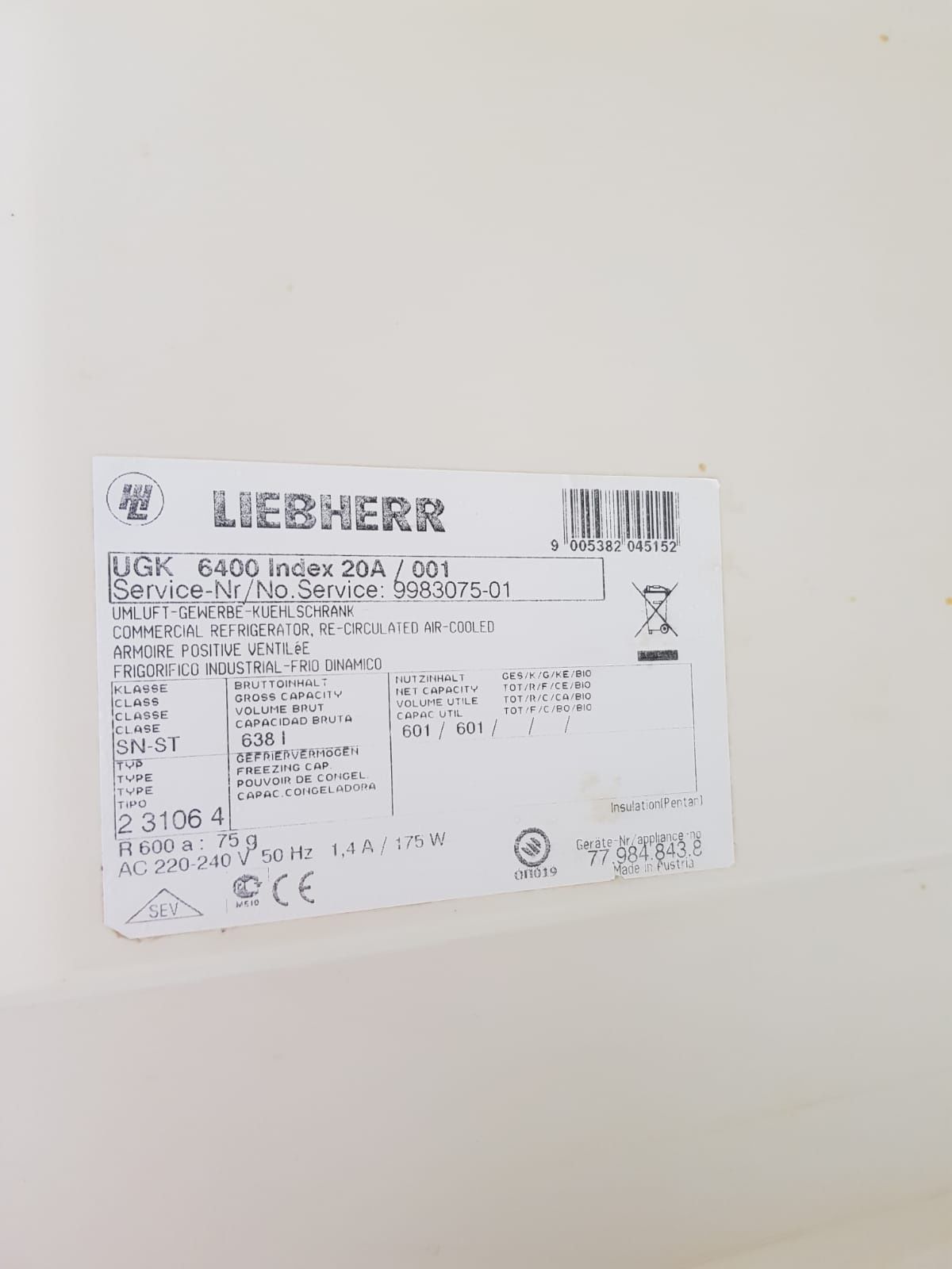 Холодильник Liebherr  UGK 6400 gastro line