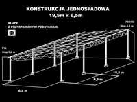 Konstrukcja skręcana wiata rolna garaż 19,5x 6,5m Hala Magazyn Blaszak