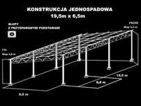 Konstrukcja skręcana wiata rolna garaż 19,5x 6,5m Hala Magazyn Blaszak