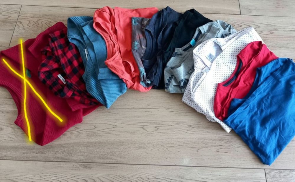 Zestaw ubrań ubranek dla chłopca rozm. 116/122+dodatki bluzka koszula