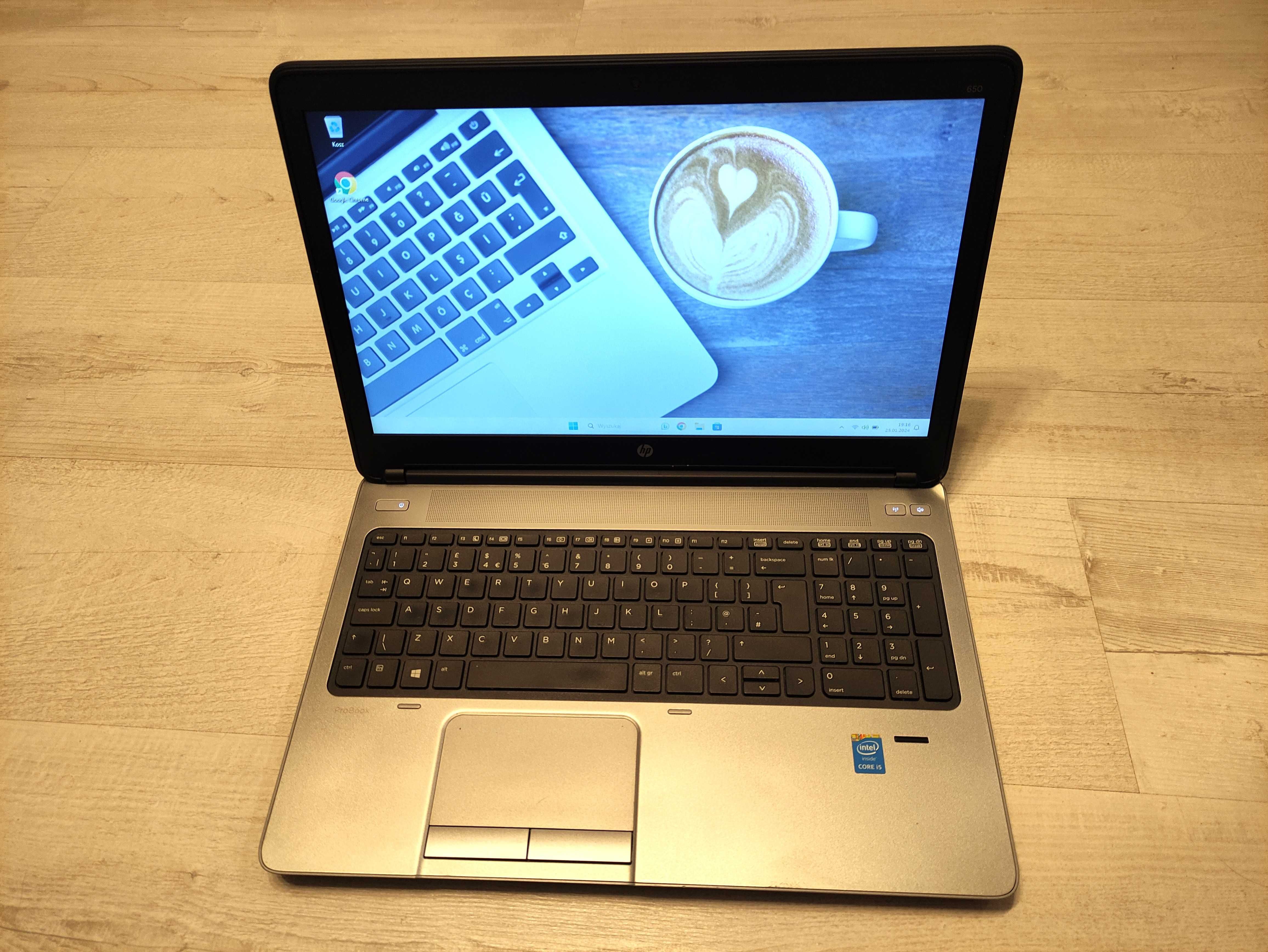 Laptop HP ProBook 650 G1 15,6" i5-4th, SSD, 8GB, DP, Win 11, Bat 3H