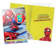 Karnet Urodziny 5 Spider-Man. Kukartka