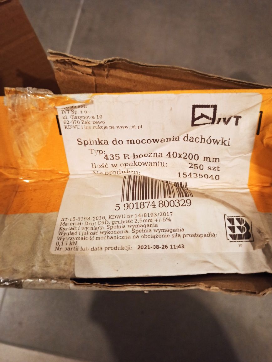 Spinki do dachówek 3 paczki