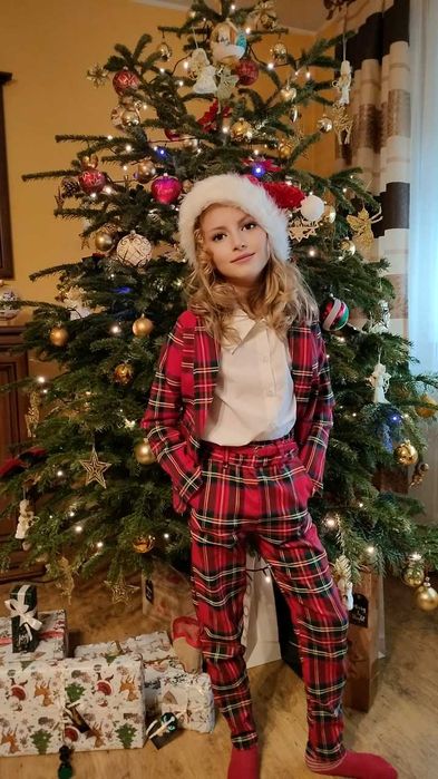 Elegancki komplet dziewczęcy Marynarka+Spodnie