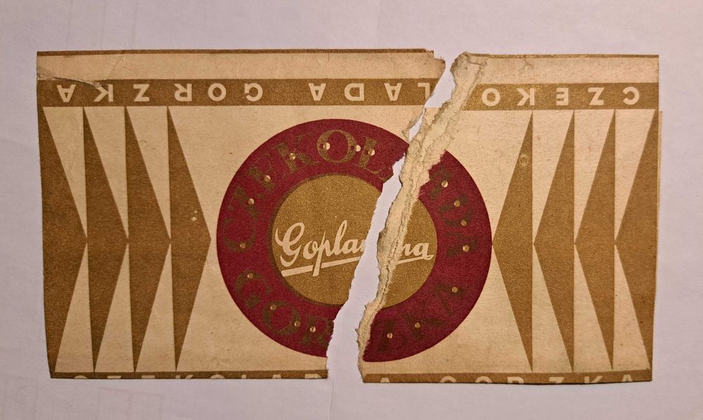 kolekcjonerskie opakowanie po czekoladzie gorzkiej Z.P.C. Goplana