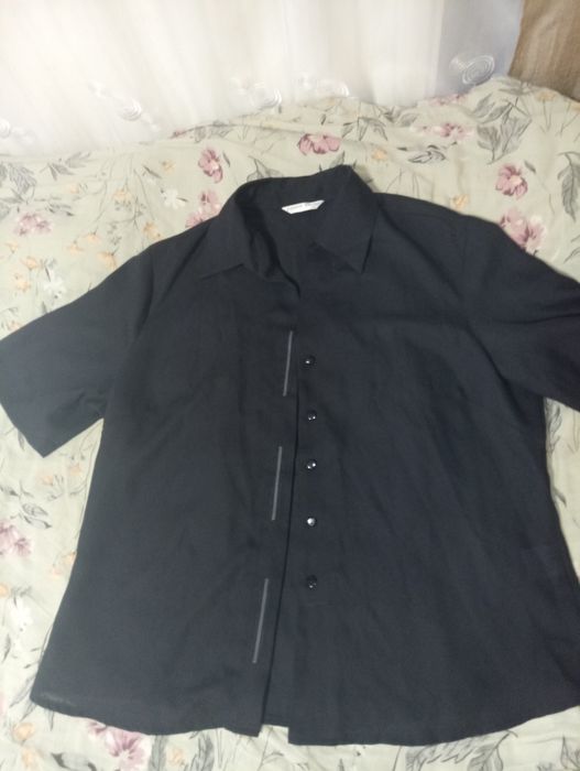 Koszula czarna z krótkim rękawem vintage