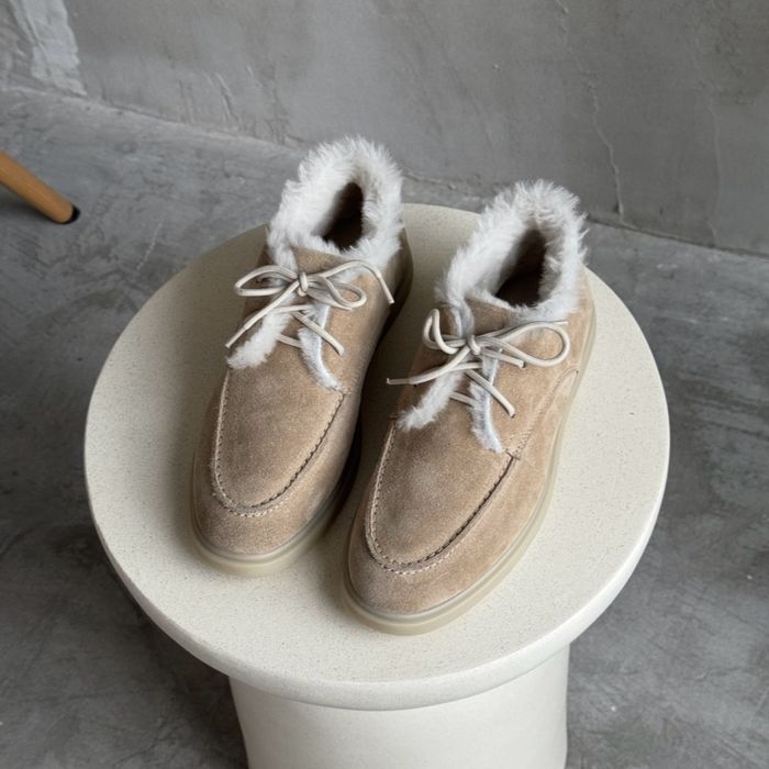 Жіночі лофери на овчині беж 36-23.5 см