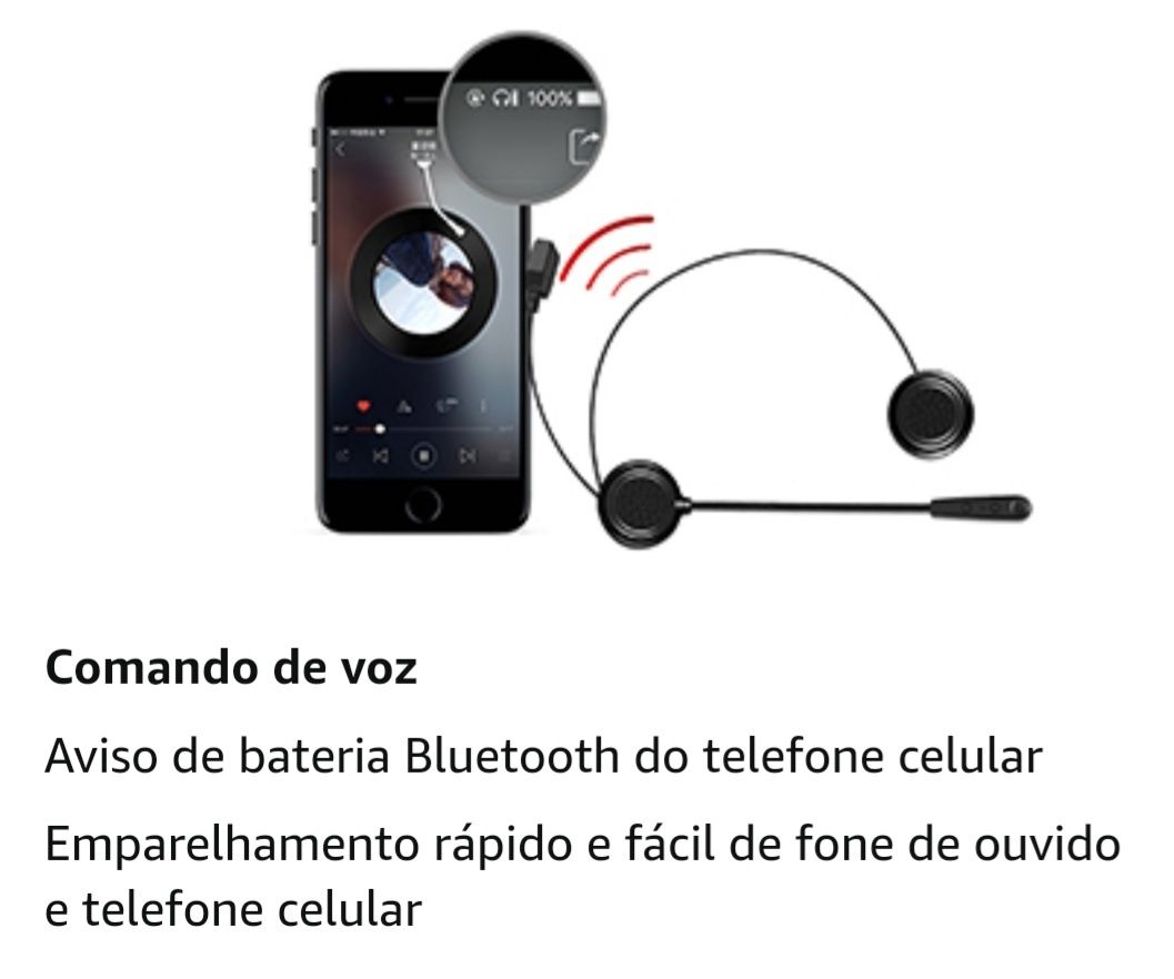 EJEAS E1 fone de ouvido Bluetooth 4.1 pode conectar 2 telefones funcio