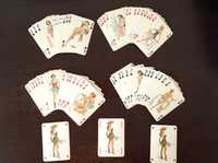 3 baralhos de cartas vintage Piatnik Austria 1957 + Arrco USA c.1950