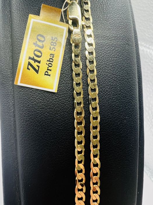 Złoty łańcuszek pancerka 45 cm próba 585
