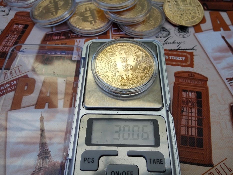 Сувенирная, Монета Биткоин! (Bitcoin) Отличное качество - низкая цена