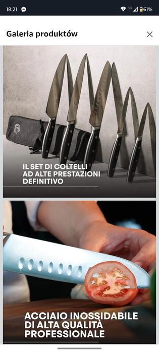 Zestaw noży kuchennych MasterChef z etui nowe noże