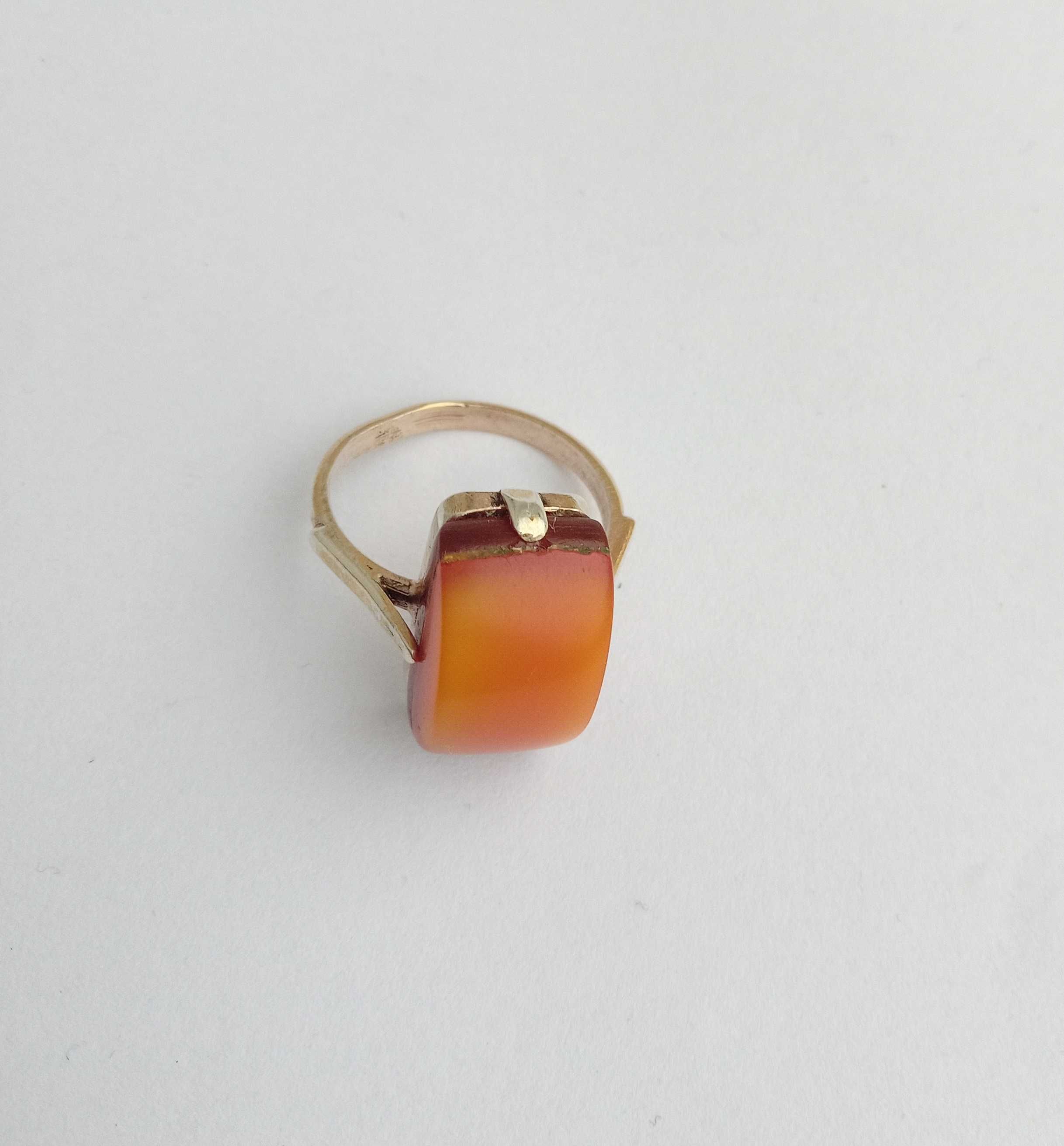 Перстень кольцо натуральний янтарь, срібло 875 проба, зірка, СССР