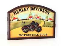 Chaveiro Harley Davidson em relevo pintado à mão
