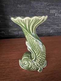 Ryba porcelanowy wazonik zielona porcelana szkliwiona 2 sztuki