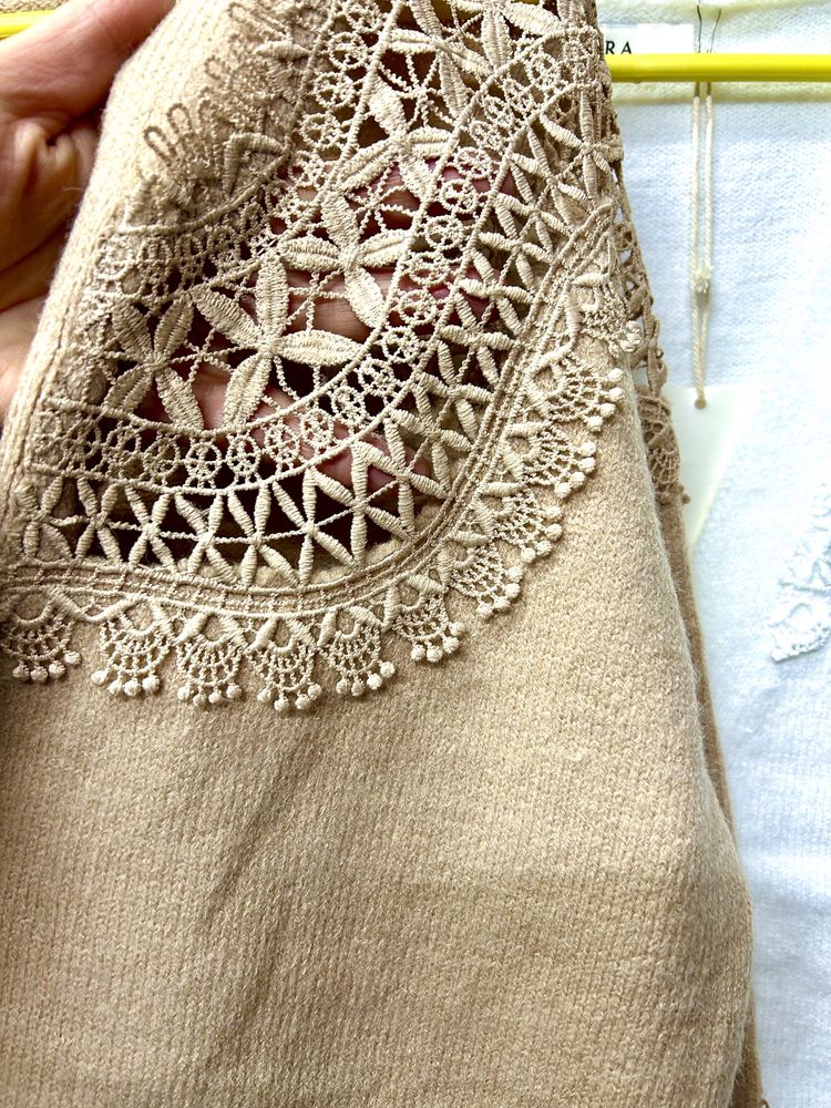 Кардиган, свитер нарядный, шитьё- кружево, Италия.