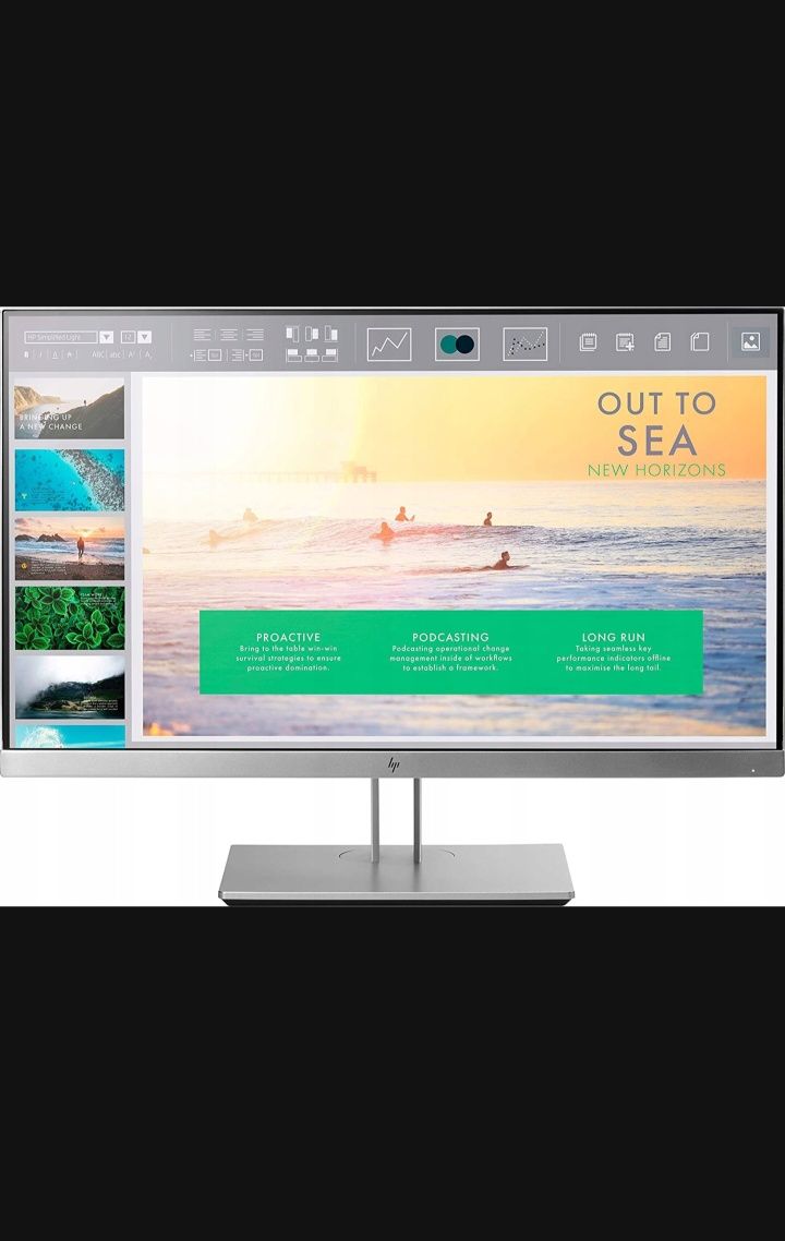Monitor bezramkowy HP EliteDisplay E233 23" FHD IPS HDMI DP kable kl.B