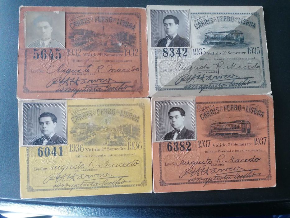Bilhetes carris antigos