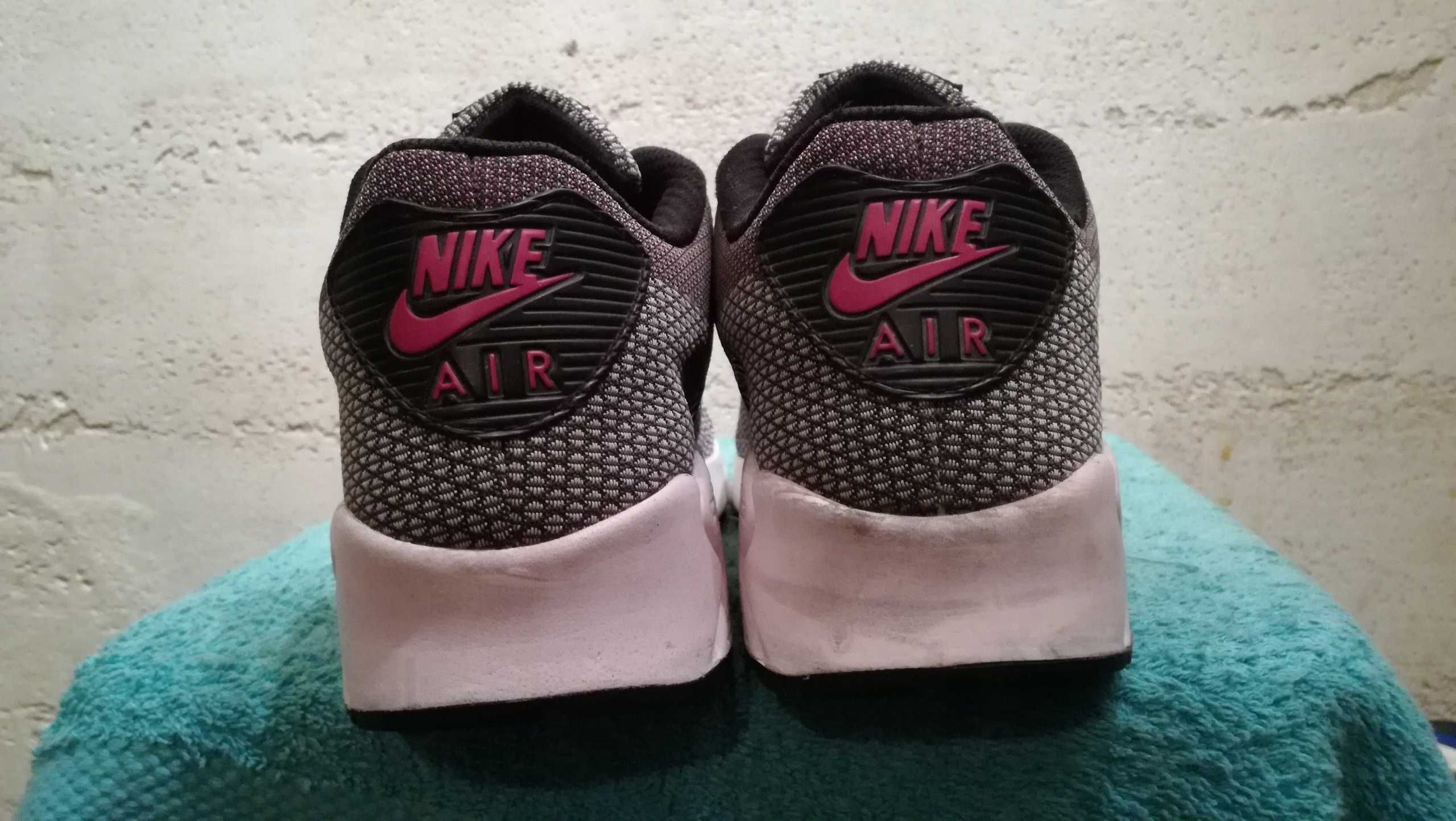 NIKE AIR MAX 90 JACQUARD r.40 czarno-czerwone stan bardzo dobry